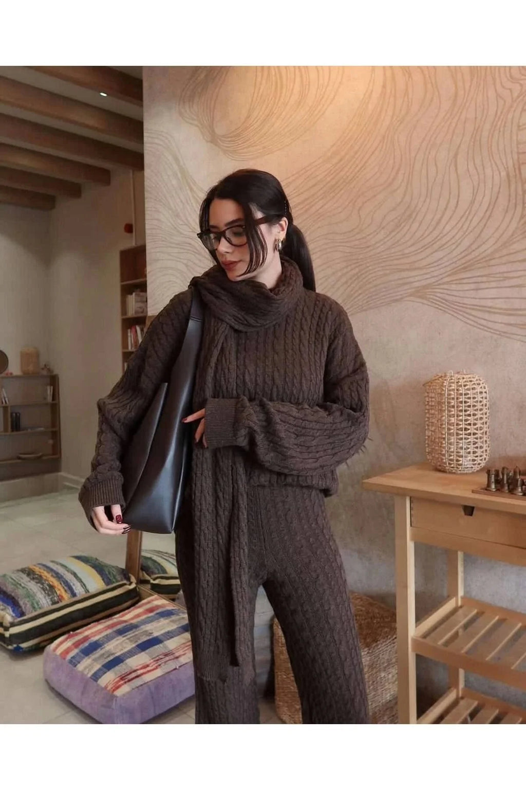 Ensemble 3 Pièces Femme – Maille Tendance & Style Raffiné