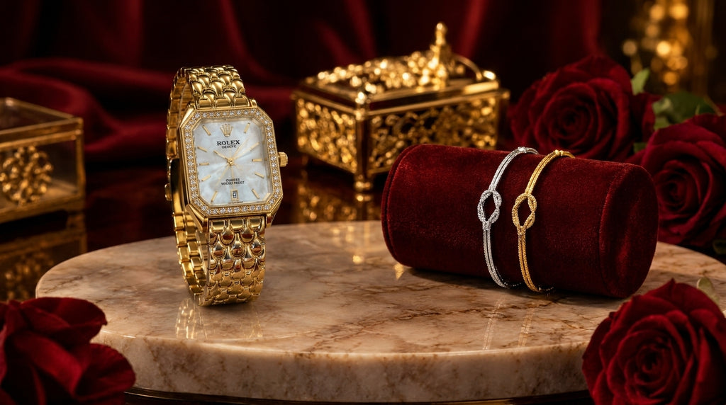 Pack Cadeau Femme – Montre de Luxe & 2 Gourmettes Offertes
